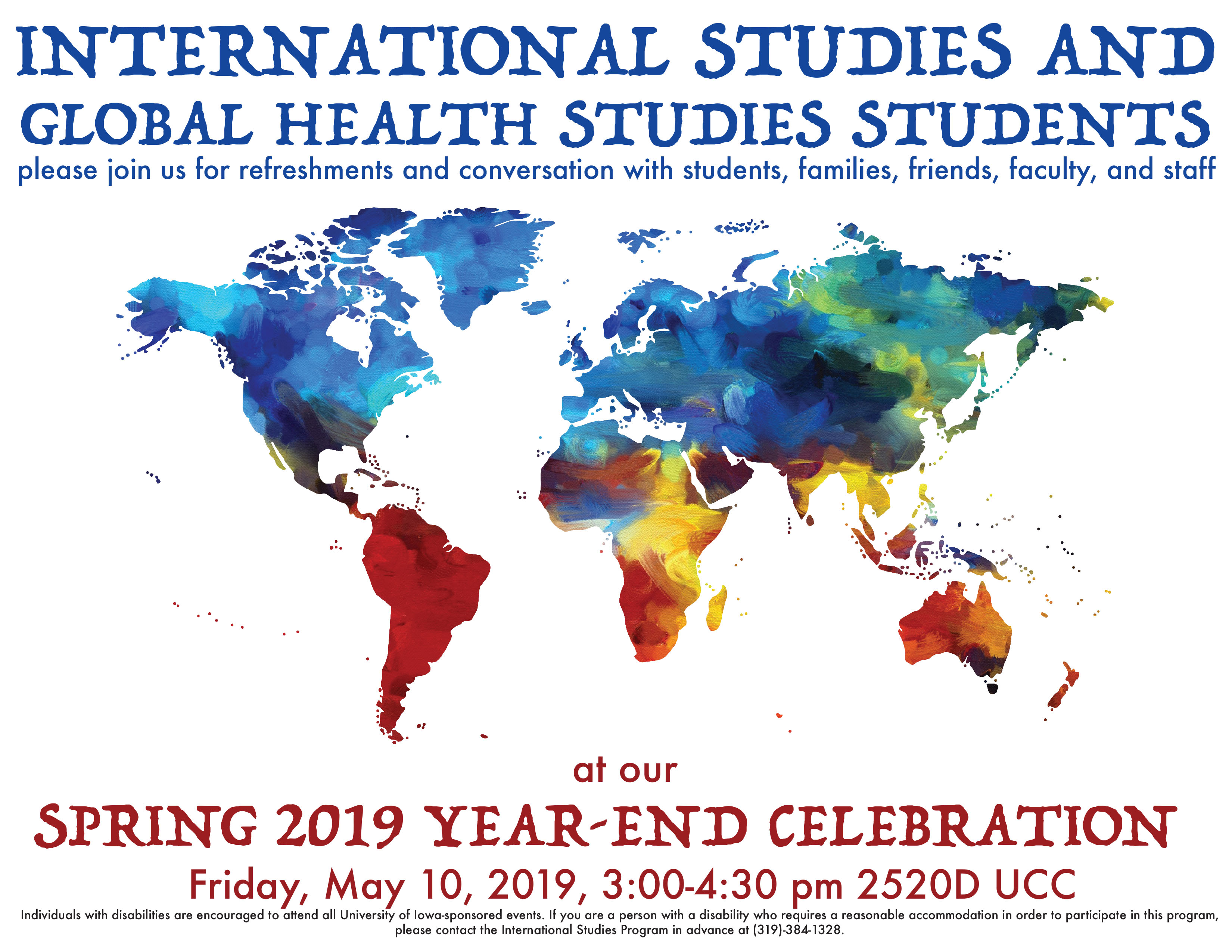 International Studies and Global Health Studies Students - 2019 Year-End Celebration poster