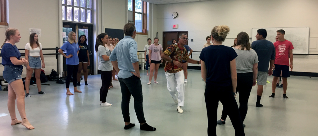 International Studies students taking part in a dance course.