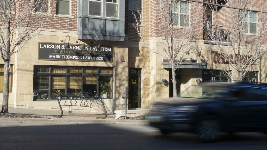 The office building for the International Refugee Committee is seen on Thursday, Feb. 29, 2024. (Isabella Tisdale/ The Daily Iowan).
